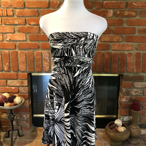 Abstract Party Cocktail Strapless Dress XS - Picture 5 of 7